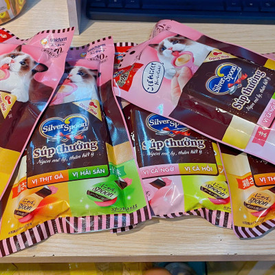 SILVER SPOON – SÚP THƯỞNG CHO MÈO DẠNG THÌA – NGON MÊ LY | HỘP 10 THÌA