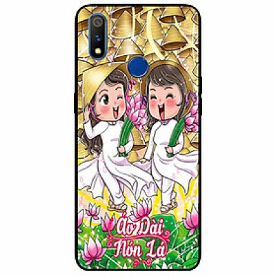 Ốp lưng in cho Realme 3 Pro Mẫu Đôi Bạn Áo Dài