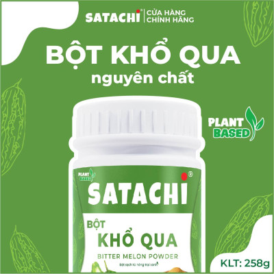 Bột Khổ Qua nguyên chất SATACHI. Tăng cường thị lực, thanh lọc cơ thể, tốt cho người tiểu đường. Hộp 258g