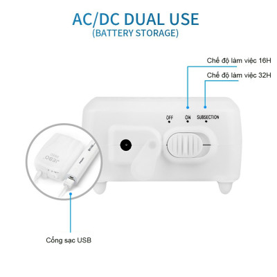 Máy sủi oxy tích điện Jebo 9950 2 vòi cao cấp, trữ điện 16- 24H, siêu bền, tiết kiệm điện.BH uy tín