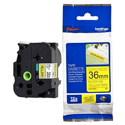 Nhãn In Tiêu Chuẩn Brother TZe-S661, Chữ Đen Nền Vàng (36mm) - Hàng Chính Hãng