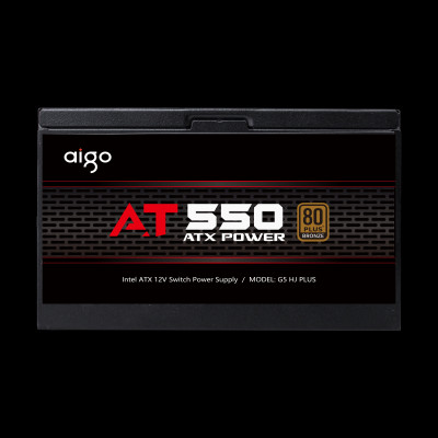BỘ NGUỒN MÁY TÍNH AIGO MODEL AT550 CÔNG SUẤT 550W, APFC, DC TO DC 80 PLUS BZONE - Hàng chính hãng