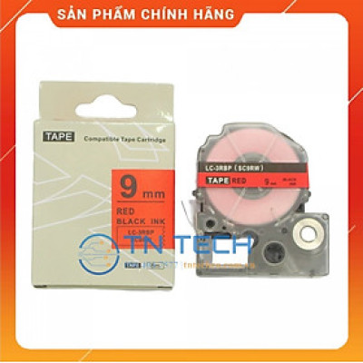 Nhãn in TEPRA - EPSON LC-3RBP (SC9RW) – Chữ đen nền đỏ 9MM X 8M  - Dùng cho máy in nhãn TEPRA - EPSON [Hàng nhập khẩu]