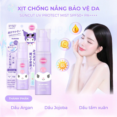 Xịt Chống Nắng Giúp Dưỡng Ẩm Và Bảo Vệ Da Kose Suncut Protect UV Mist N 60mL ( Bản Giới Hạn Kuromi )