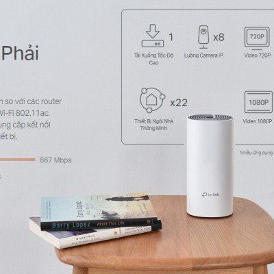 Bộ Phát Wifi Mesh Băng Tần Kép TP-Link Deco E4 AC1200 MU-MIMO (3-pack) - Hàng Chính Hãng