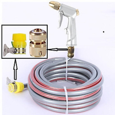 Bộ dây và vòi xịt tăng áp lực nươc 300%  701576  (cút đồng - dây xám)